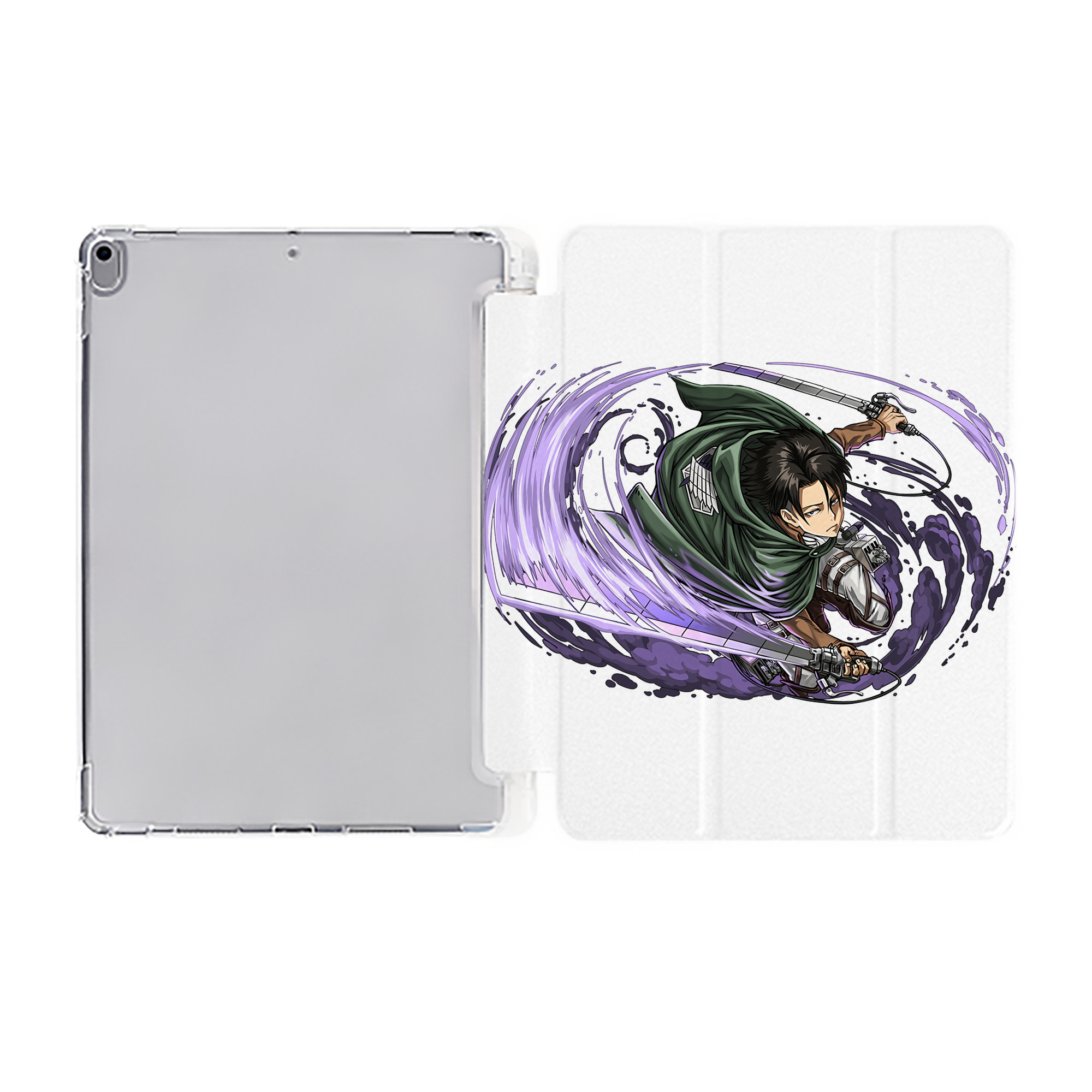 （画像用） 進撃の巨人 リヴァイ·アッカーマン Attack on Titan Levi Ackerman IPad ケース ペン収納付き 三つ折りスタンド PUレザー×シリコン 対応機種9.5/10.5/10.9インチ